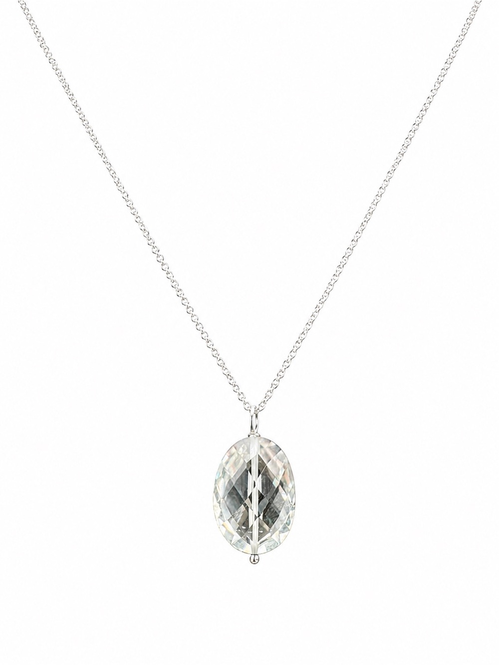 N18 Green Amethyst Silver Necklace